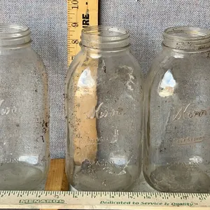 3 Vintage Kerr Self Sealing Mason Half Gallon Glass Canning Jars
