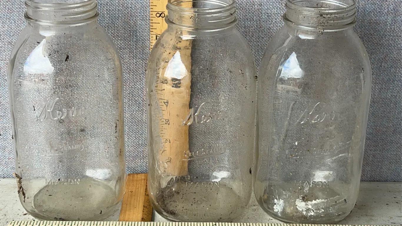 3 Vintage Kerr Self Sealing Mason Half Gallon Glass Canning Jars