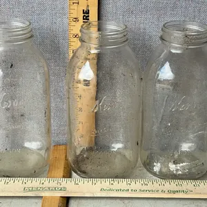 3 Vintage Kerr Self Sealing Mason Half Gallon Glass Canning Jars