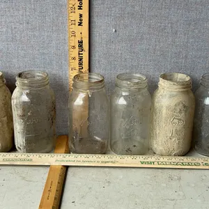 6 Vintage Kerr Self Sealing Mason 1 Qt Glass Canning Jars
