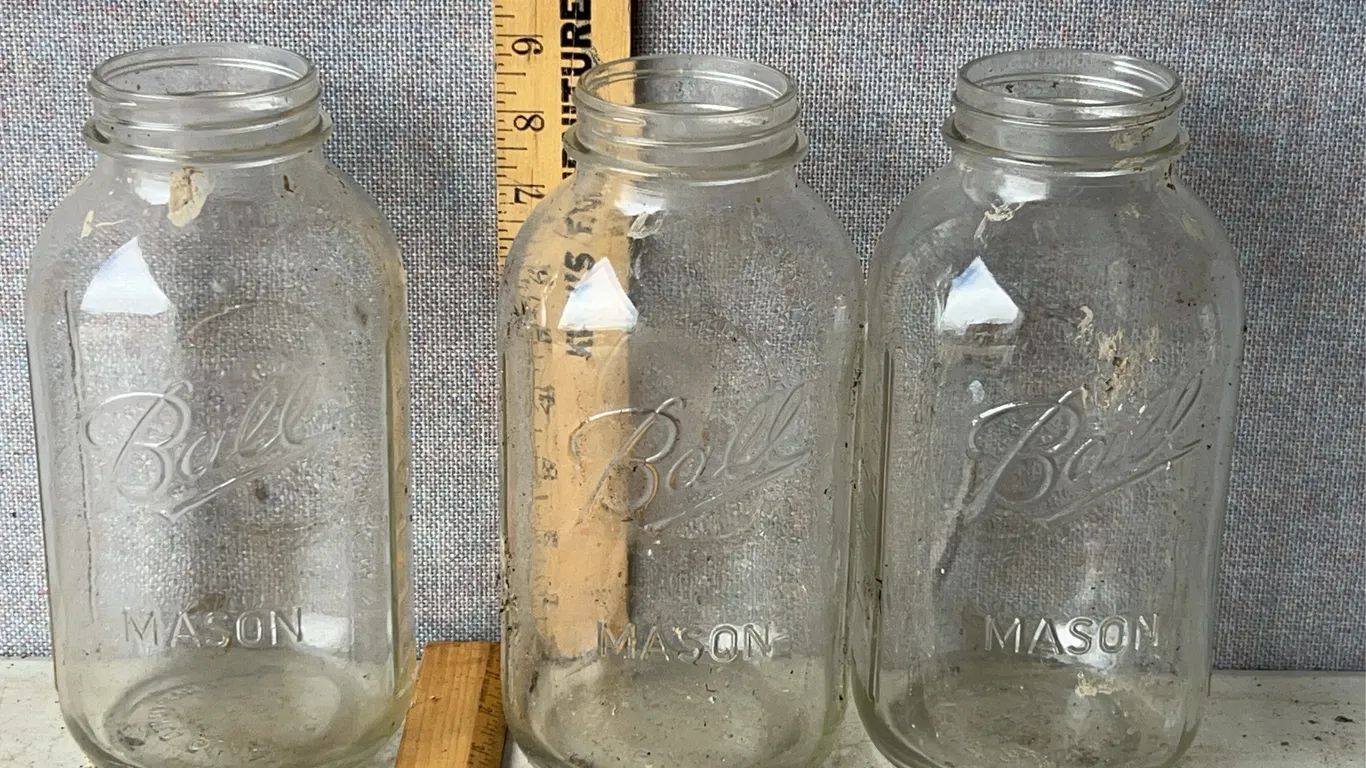 3 Vintage Ball Half Gallon Glass Canning Jars