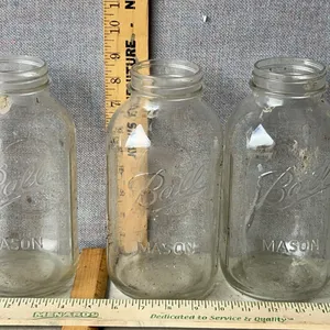 3 Vintage Ball Half Gallon Glass Canning Jars