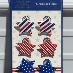 *NEW* Cook With Color (6) Piece Red, White, & Blue Magnetic Bag Clips