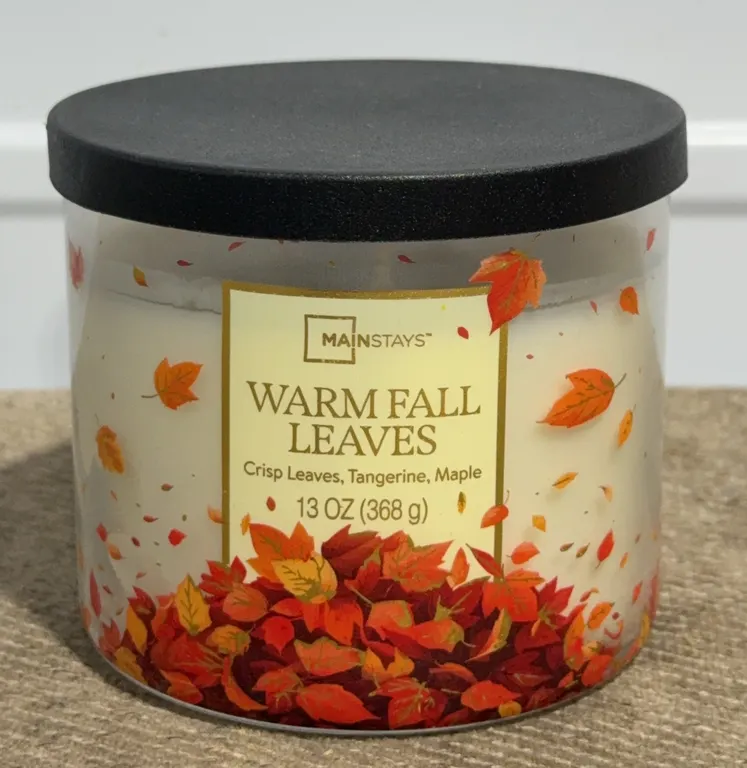 *NEW* Warm Fall Leaves 3-Wick Round Candle