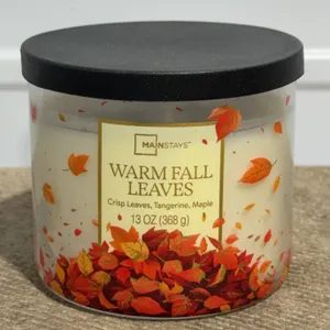 *NEW* Warm Fall Leaves 3-Wick Round Candle