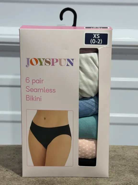 *NEW* Joyspun Women's Seamless Bikini Panties, 6-Pack, XSmall (0-2)