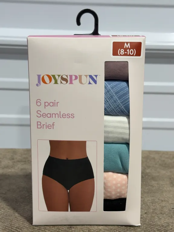 *NEW* Joyspun Women's Seamless Bikini Panties, 6-Pack, Medium (8-10)