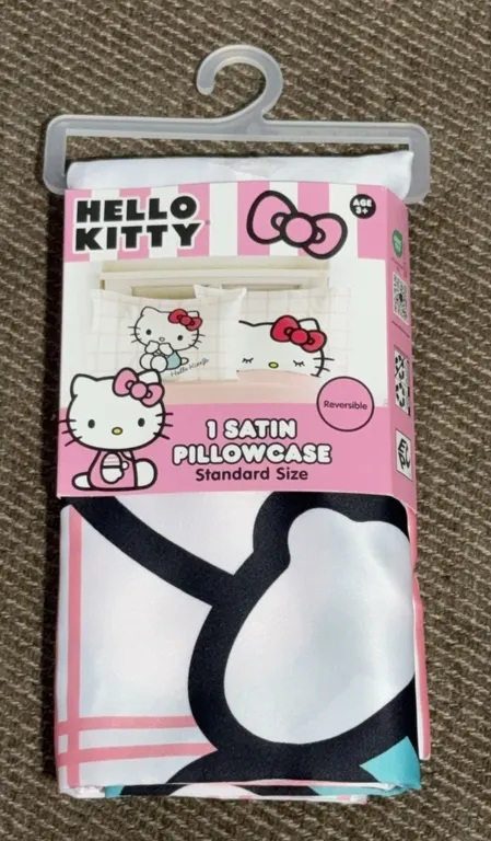 *NEW* Hello Kitty & Friends Pink/White Reversible Silky Satin Pillowcase, Standard Size, 1 Pack