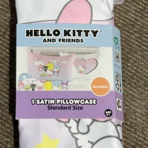 *NEW* Hello Kitty & Friends Pink/White Reversible Silky Satin Pillowcase, Standard Size, 1 Pack