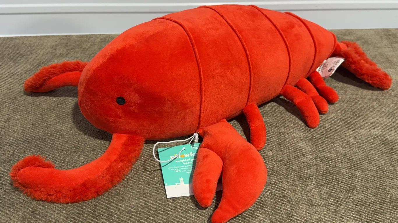 *NEW* Pillowfort Lobster Weighted Plush Kids' Throw Pillow Red