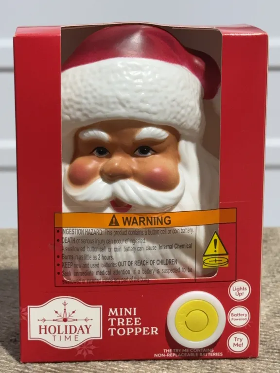 *NEW* 6" Santa Head Blow Mold Lighted Tree Topper