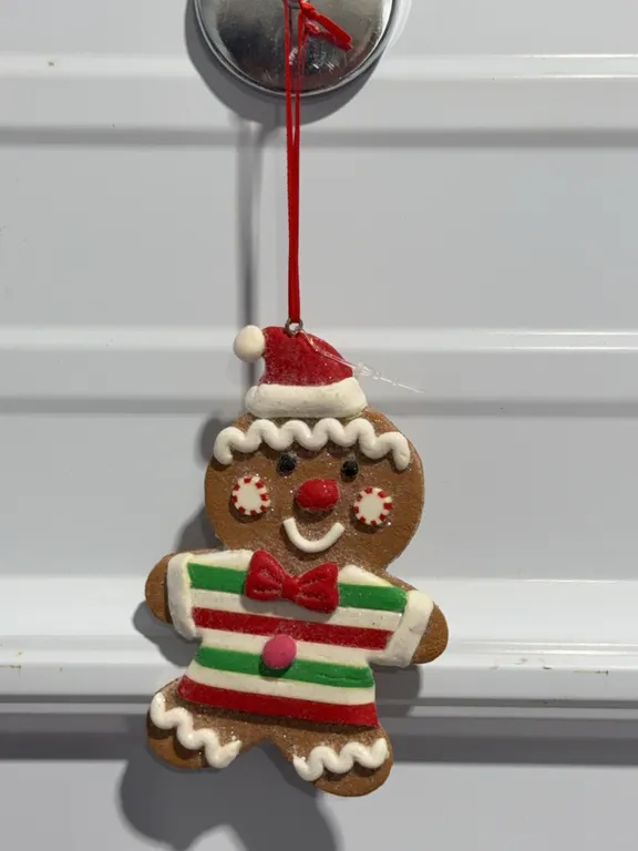 *NEW* Clay Dough Gingerbread Boy Christmas Ornament, 4.75"