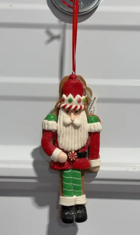 *NEW* Clay Dough Gingerbread Nutcracker Santa Claus Boy Christmas Ornament, 5.5"