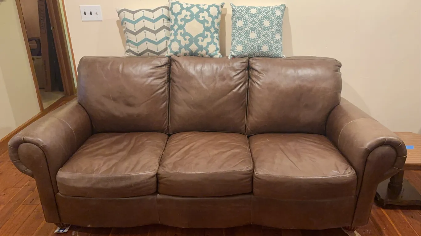 brown leather couch