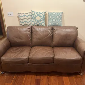 brown leather couch