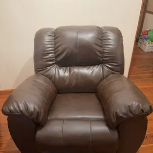 Brown leather recliner