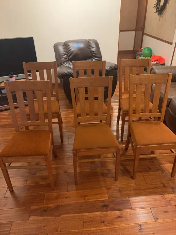 wooden chairs padded