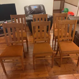 wooden chairs padded