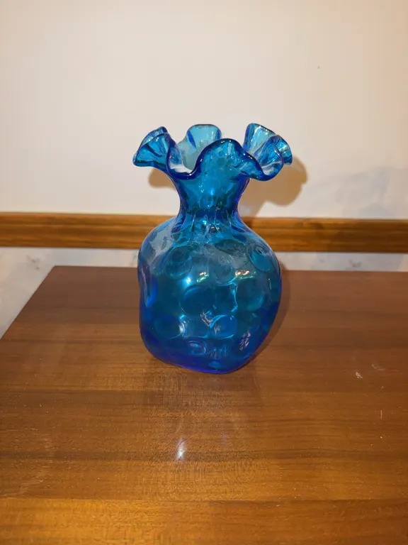 Blue glass vase