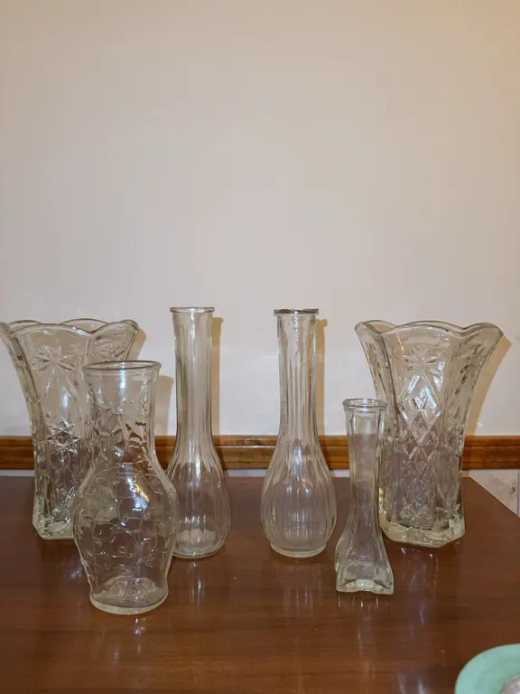 Glass vases different shapes and styles