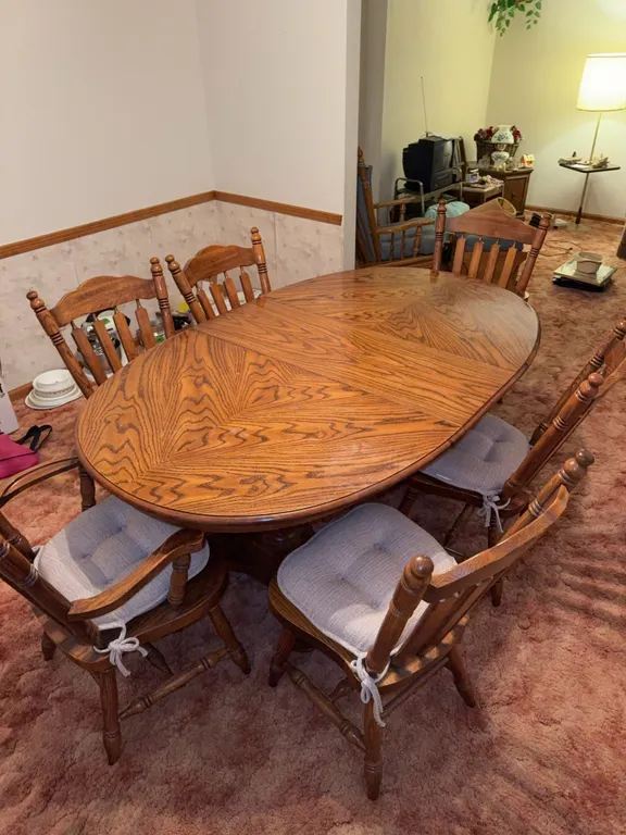 Dining room table and chairs