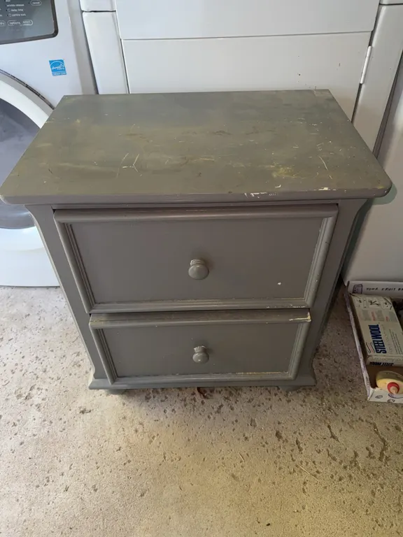 Grey small night stand table