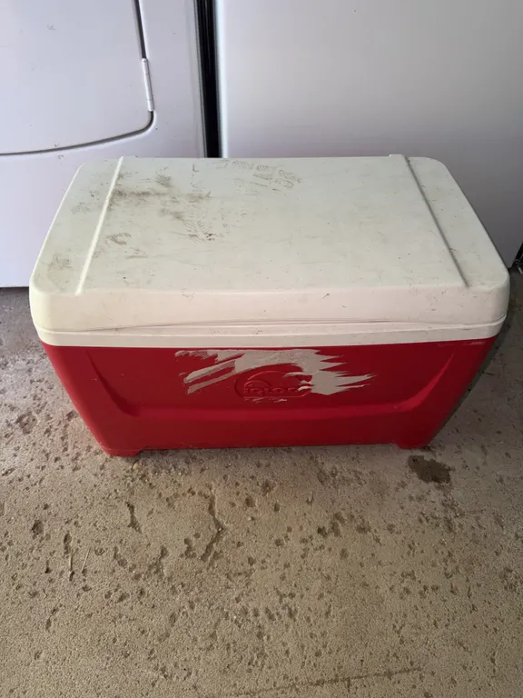 Red Igloo cooler