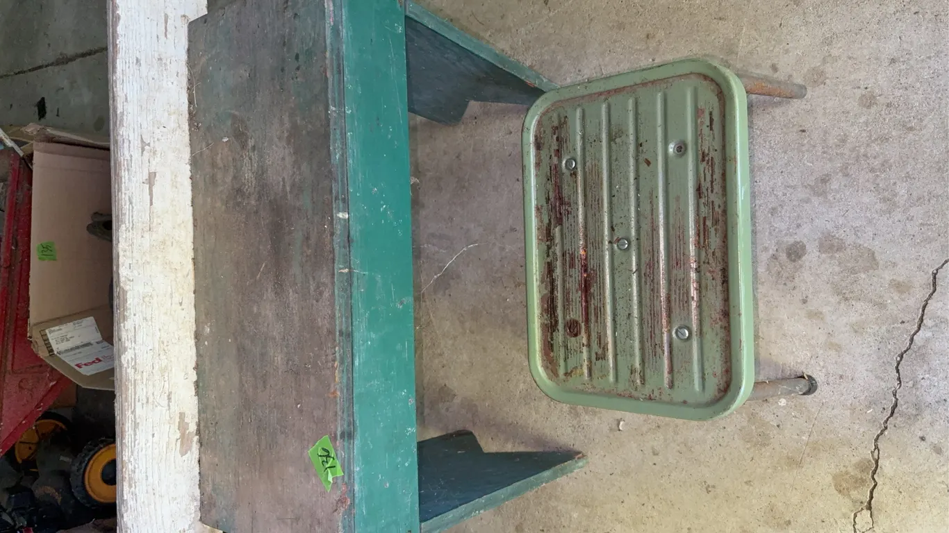 Small wooden desk with little stool