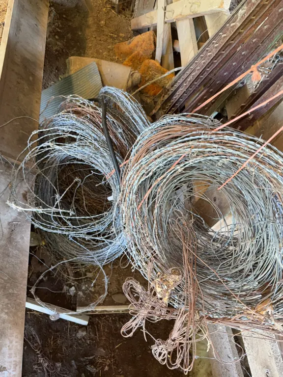 Lots of warped barbed wire