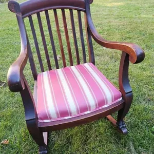 Slat Back Antique Wooden Rocking Chair