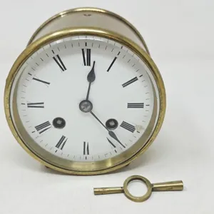 Unique Antique Brass Drum Clock