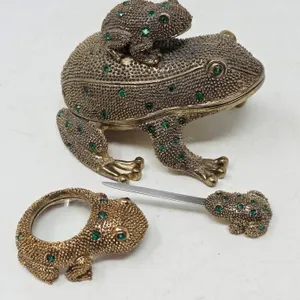Cast Metal Desk Frog