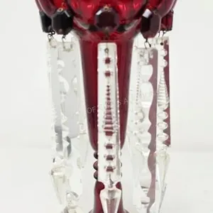 Victorian Ruby Glass Mantel Luster