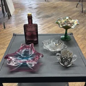 Vintage Glassware Lot - Fenton, Embossed, and Ambe