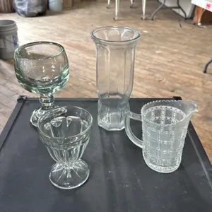Vintage Glassware Lot - Pitcher, Footed Dish, Gobl