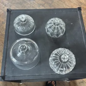 Set of 4 Glass Dome Covers for Serving Dishes