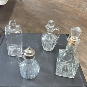 Lot of 4 Vintage Glass Bottles and Decanters