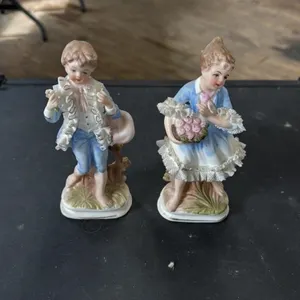 Vintage Porcelain Boy and Girl Figurines Couple