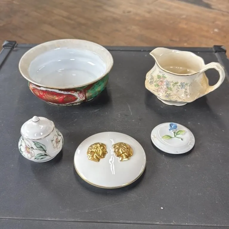Staffordshire Crown Fine Bone China Creamer and Li