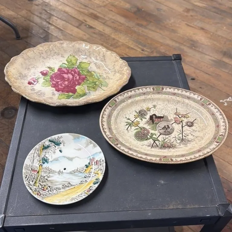 Collection of 3 Vintage Plates: Anchor, Pavia, and