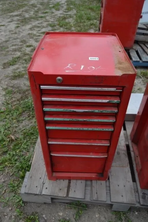 Toolbox with a large assortment of snap on tools