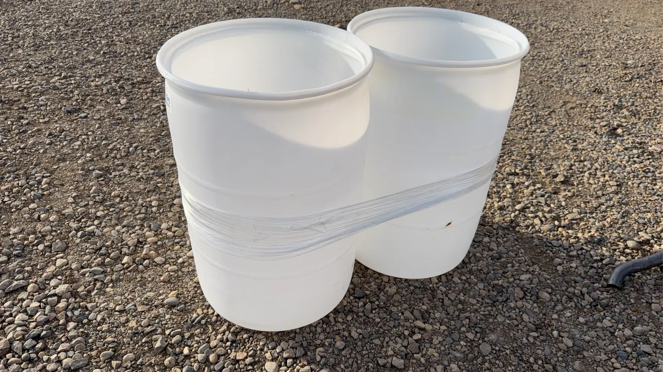 2 - 55 Gallon Plastic Rain Barrels