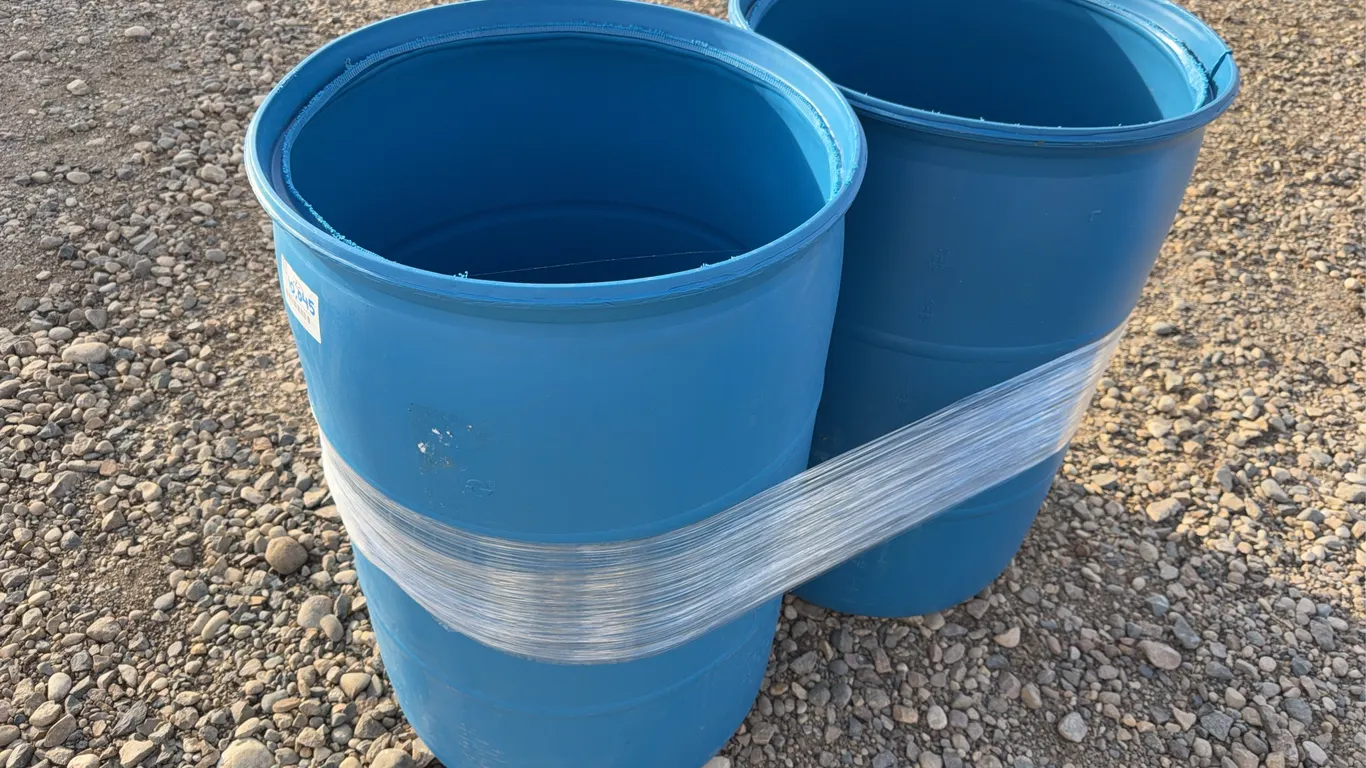 2 - 55 Gallon Plastic Rain Barrels