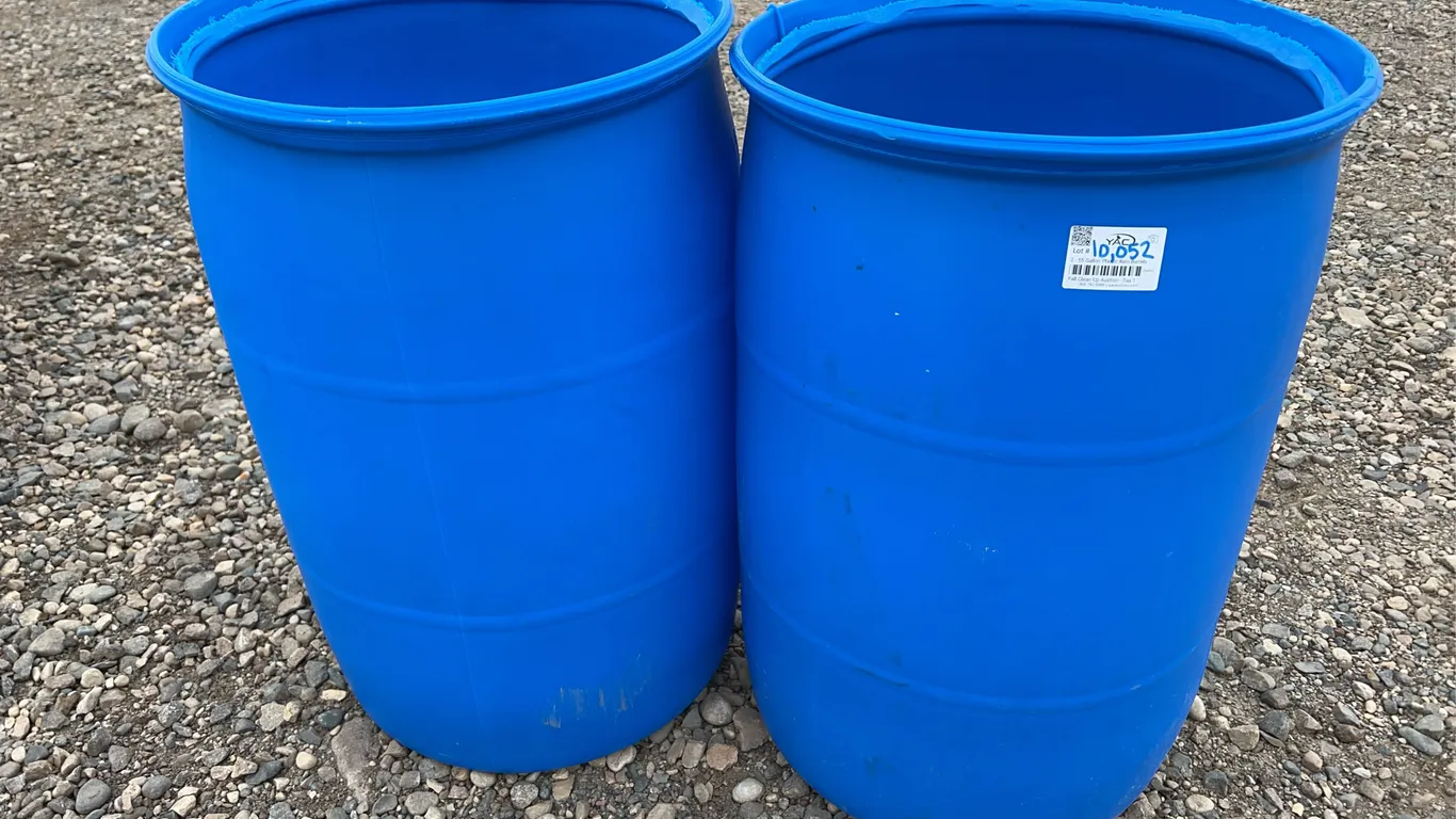 2 - 55 Gallon Plastic Rain Barrels
