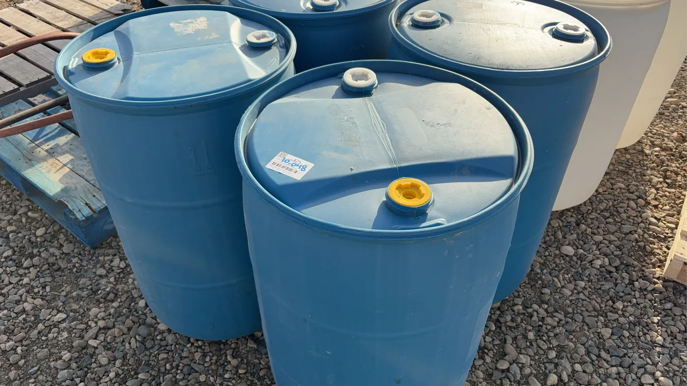 4 - 55 Gallon Plastic Barrels