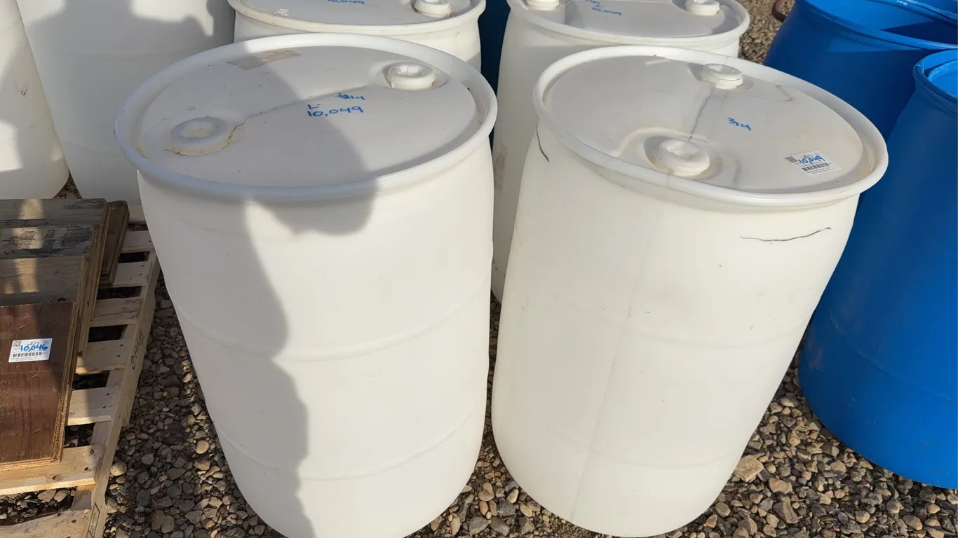 4 - 55 Gallon Plastic Barrels