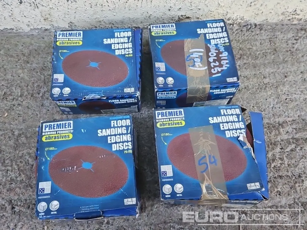 Unused Premier Boxes of Various Grit Floor Sanding/Edging Discs (4 of)