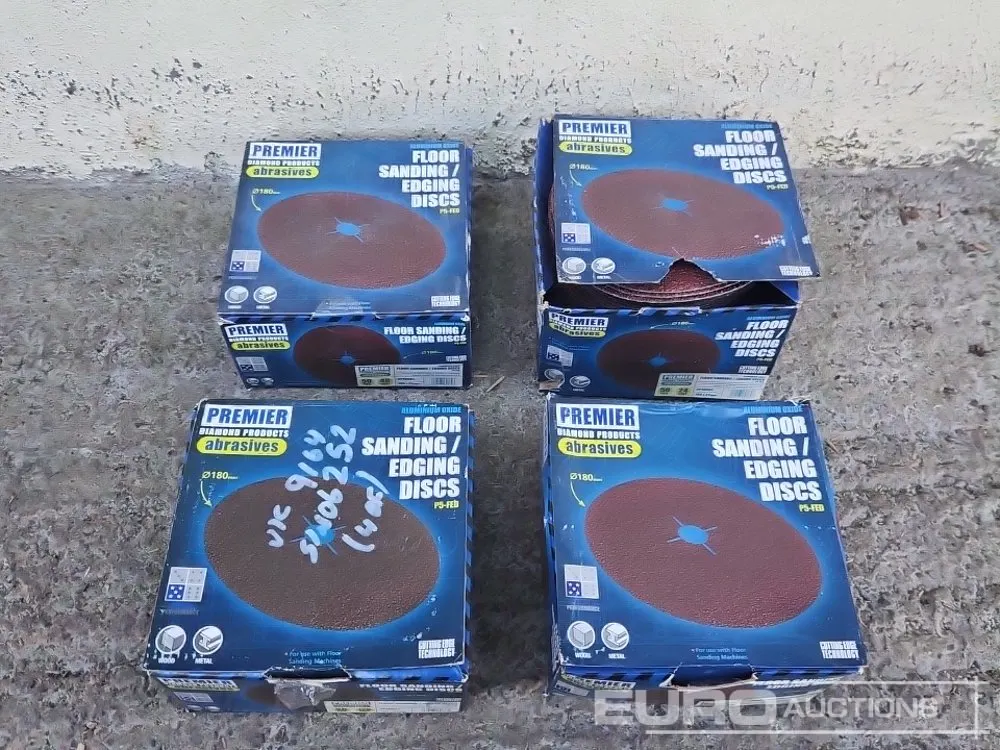 Unused Premier Boxes of Various Grit Floor Sanding/Edging Discs (4 of)