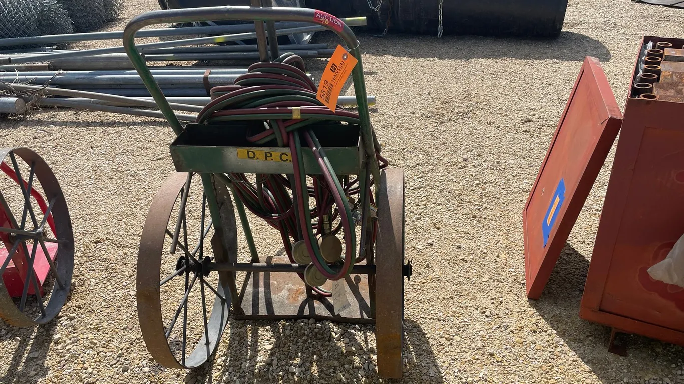 Torch Cart with Hose and Gauges