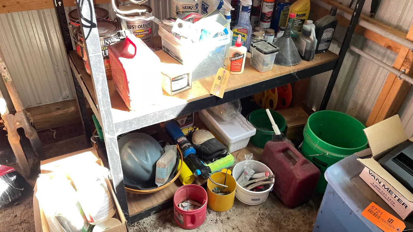(2) Shelves of Garden and Home Repair Items
